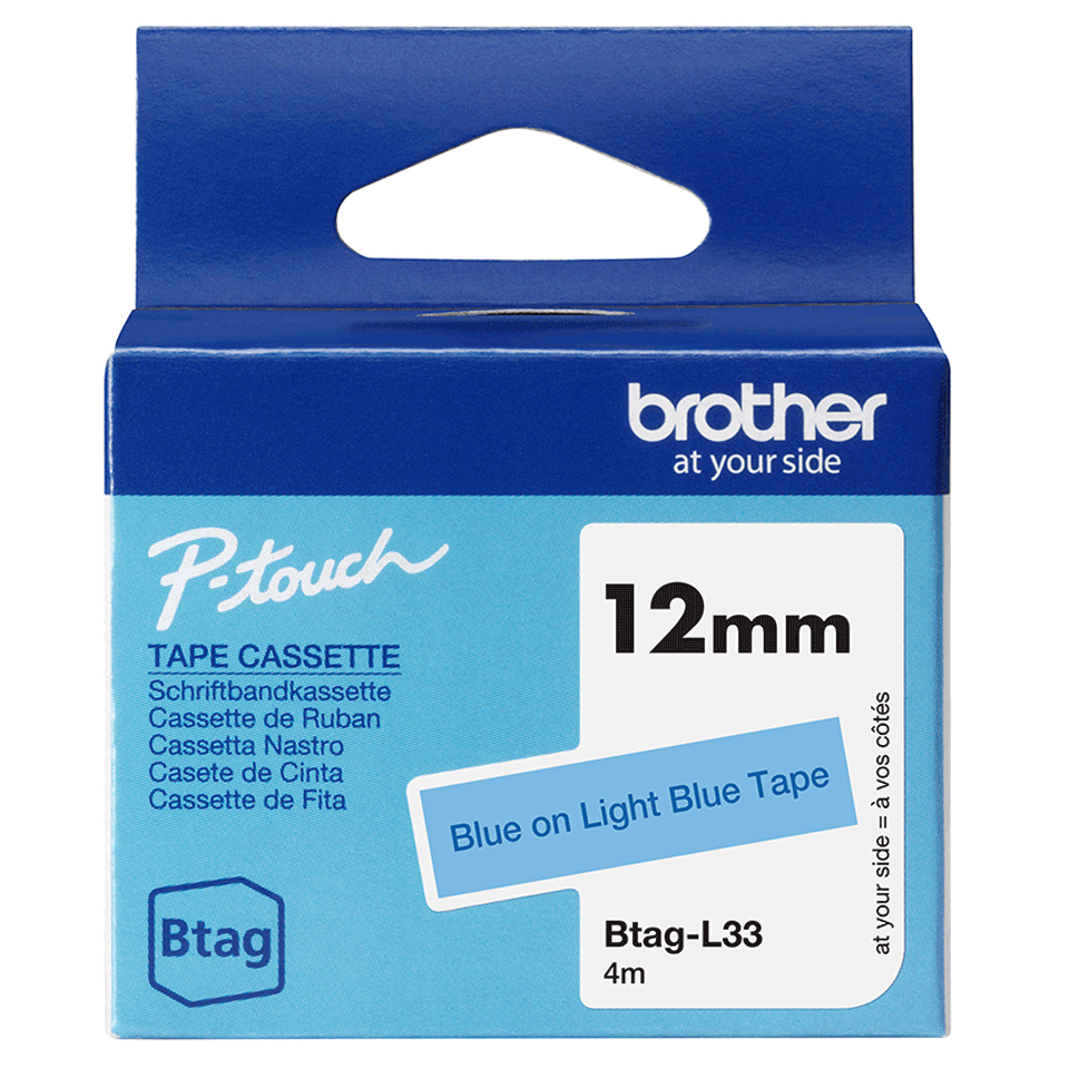 Tape 12mm Non Lami Blue On Light Blue (btagl33)