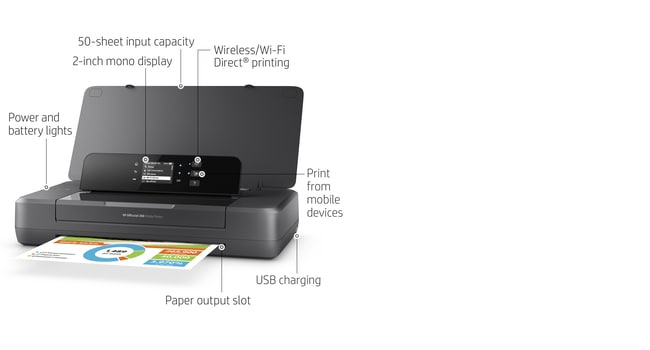 OfficeJet 200 Mobile - Color Printer - Inkjet - A4 - USB / Wi-Fi