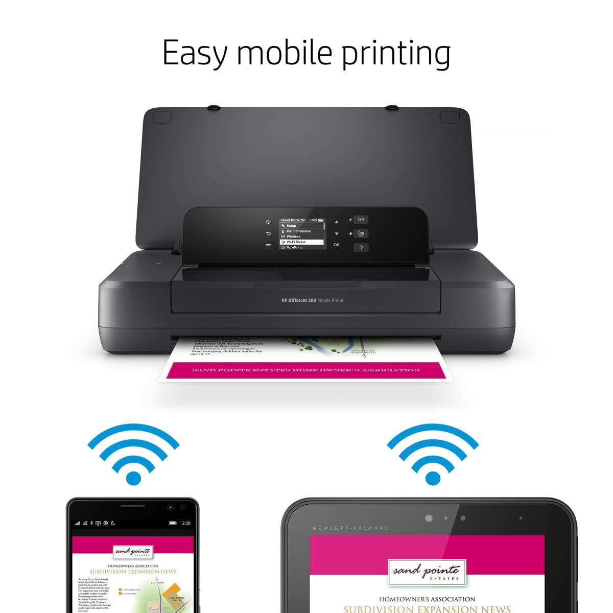 OfficeJet 200 Mobile - Color Printer - Inkjet - A4 - USB / Wi-Fi