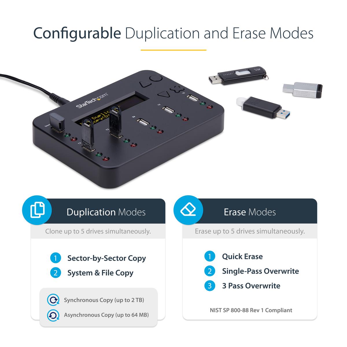 Flash Drive Copier - Standalone 1:5 USB Flash Drive Duplicator And Eraser