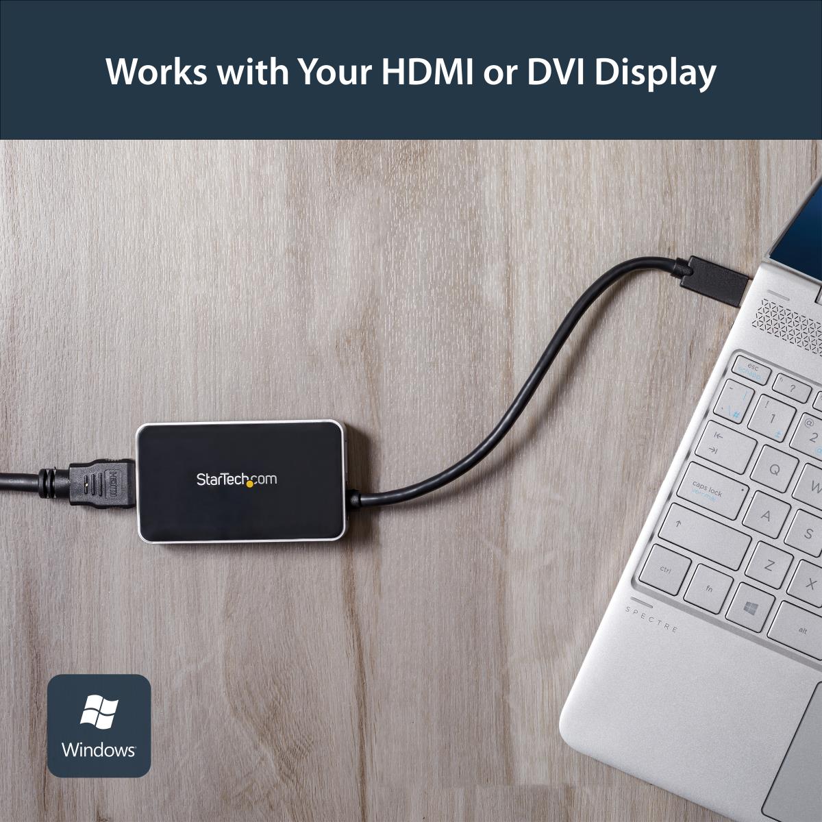 USB 3 To Hdmi External Graphics Adapter With 1-port USB Hub