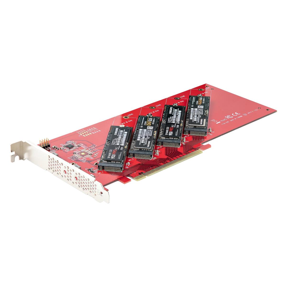 Quad M.2 Pci-e SSD Adapter Card With Bifurcation Pci-e 4.0