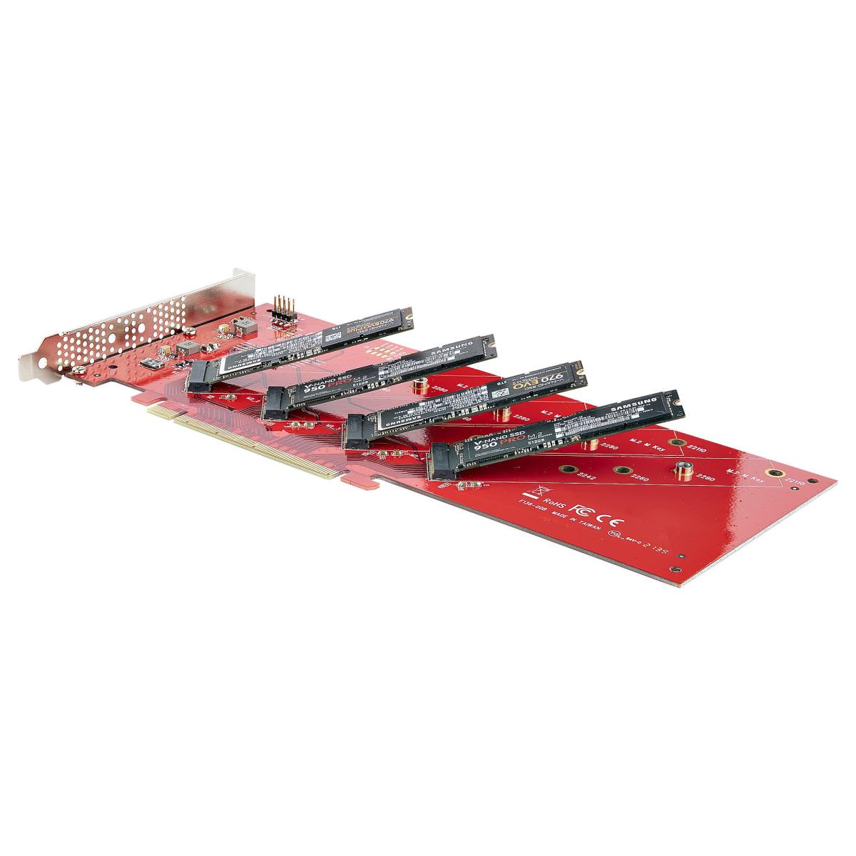 Quad M.2 Pci-e SSD Adapter Card With Bifurcation Pci-e 4.0