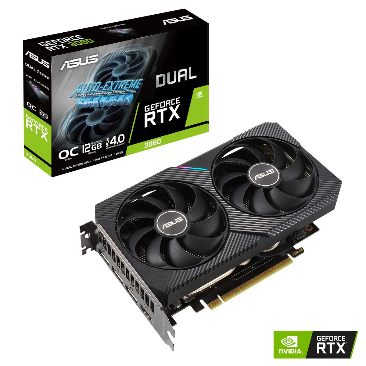 Graphics Card DUAL-RTX3060-O12G / GeForce RTX 3060 12GB GDDR6 Pci-e